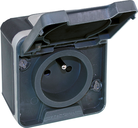 Photo OXXO PC 2P+T GRIS SAILLIE IP55  | Ref : 60840