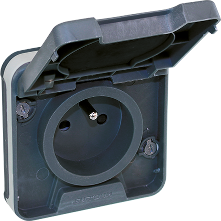 Photo OXXO PC 2P+T GRIS SAILLIE IP55  | Ref : 60895