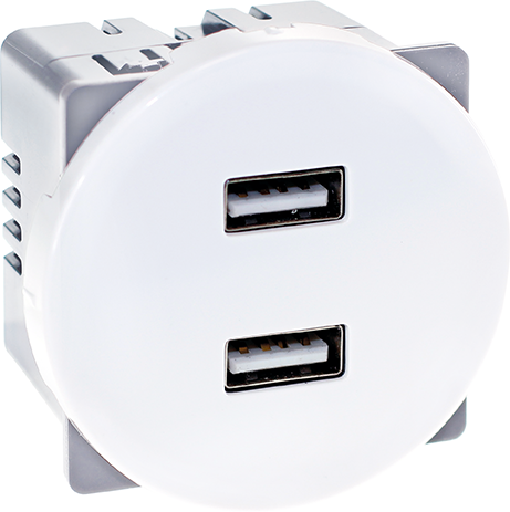 Photo COMETE Double chargeur USB A blanc | Ref : 61129