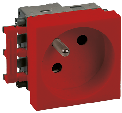 Photo Prise 2P+T  rouge complte | Ref : 61409
