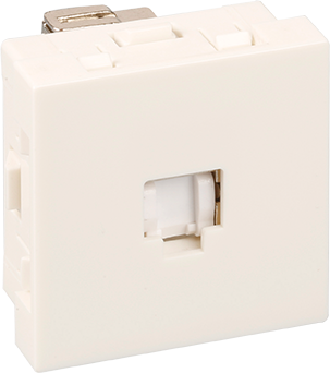 Photo Prise RJ45 cat 6A blanche 45x45 | Ref : 61420
