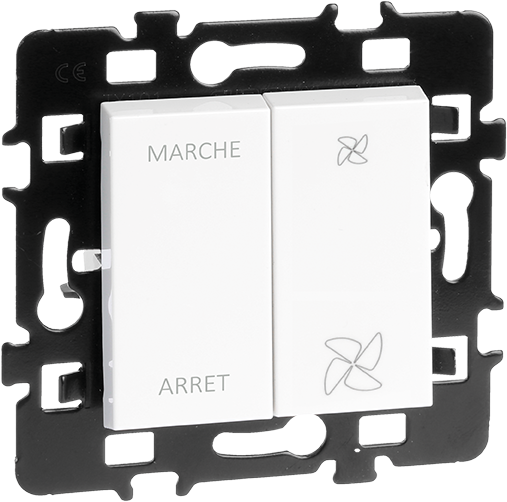 Photo ESPRIT Commande de VMC 2 vitesses avec interrupteur marche/arret blanc | Ref : 61825