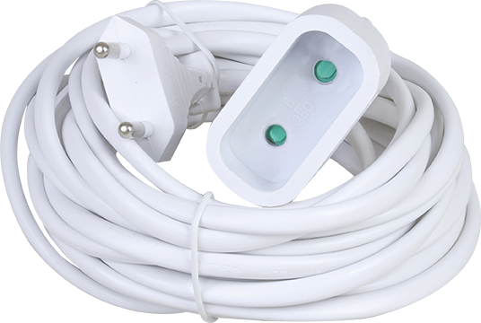 Photo Rallonge 6A cable 2x0.75mm 3m blc | Ref : 63003