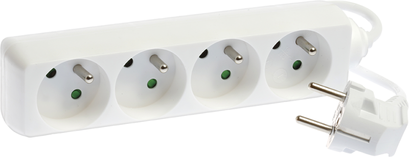 Photo Bloc3pr.2P+T blanc int 3G1.5mm 1.5m | Ref : 64091