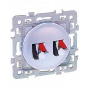 EUROHM Square double prise hauts-parleurs silver 60475
