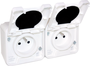 EUROHM Oxxo double prise 2p+t blanc saillie �tanche ip55 60851