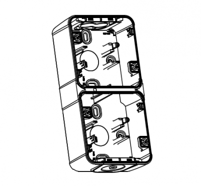 EUROHM Oxxo boite 2p blanc vertic saillie 60867