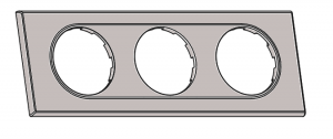 EUROHM Comete plaque 3 postes silver 61598