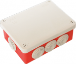 EUROHM Boite de drivation base rouge ip55 165x120x70mm membranes tages- 8 entres - 960 50106