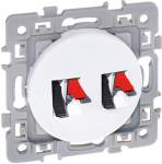 EUROHM Square double prise haut-parleur blanc 60275
