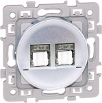 EUROHM Square double rj 45 cat6 grade3 multimedia stp silver 60473