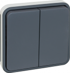 EUROHM Oxxo double bouton poussoir compos gris ip55 60825