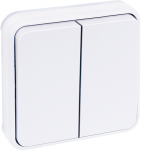 EUROHM Oxxo double va et vient blanc encastre ip55 60890