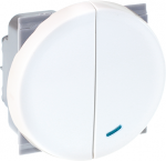 EUROHM Comete va et vient lum + bouton poussoir blc 61117