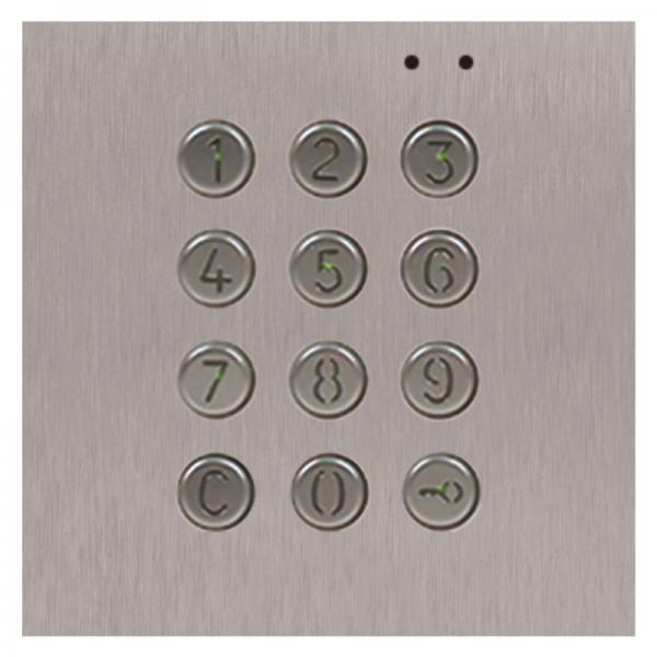 Photo Module NEXA inox avec clavier cod touches mtalliques rtro-claires : - 2 relais NO/NF paramtrables impulsionnel ou bi-stable,  -  - 999 codes - 2 sorties relais libres de tension | Ref : GNX3301
