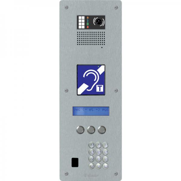 Photo Platine digitale  dfilement de noms inox 2.5 mm audio/vido (GB2) avec clavier d'appel direct, clavier cod et BOUCLE MAGNETIQUE  - Inst. AVEC/SANS DECODEUR  - Autonome  - Norme handicap | Ref : GTO6200/BM/PRA