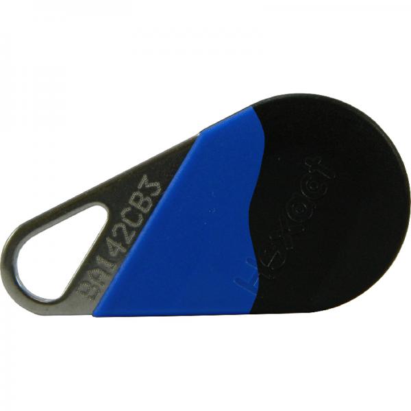Photo Badge de proximité noir/bleu MIFAIRE 13.56 MHz (HEXACT) | Ref : THEXACLE/NB