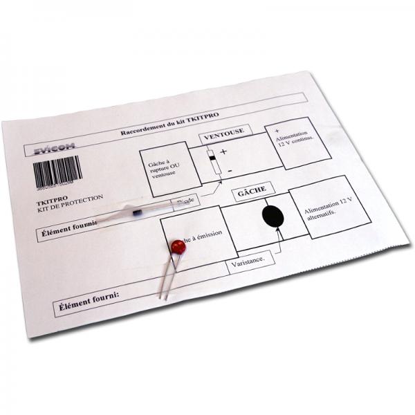 Photo Kit de protection (varistance/diode) pour ventouse et gche  rupture | Ref : TKITPRO
