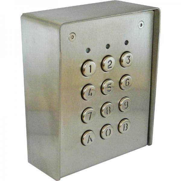 Photo Clavier  codes saillie 99 codes, 2 relais. - Boitier INOX - Touches en mtal | Ref : TSEC100/I