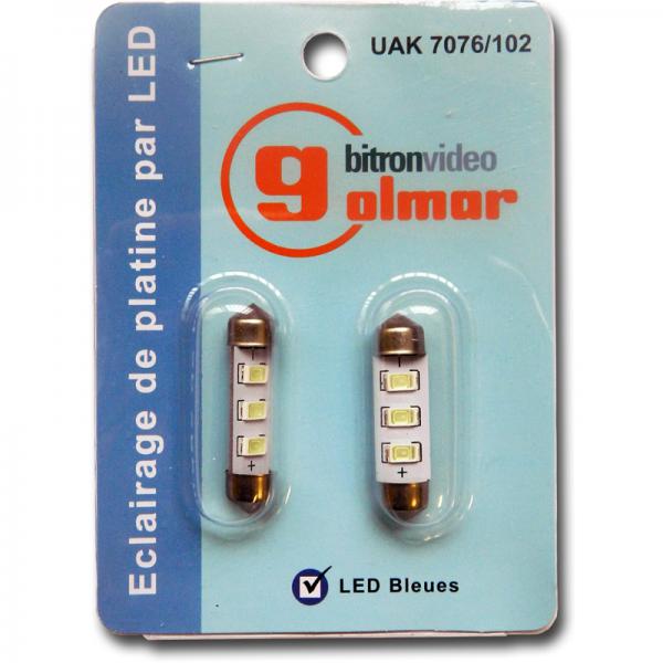 Photo Blister 2 navettes leds bleues | Ref : UAK7076/102