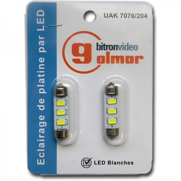 Photo Blister 2 navettes leds blanches | Ref : UAK7076/204