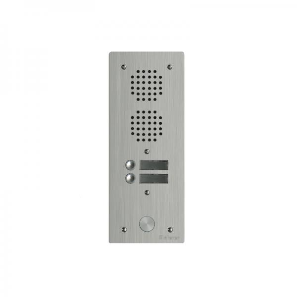 Photo Platine aluminium HAUT-RISQUE audio 2 appels 1 rangée | Ref : UHR1002