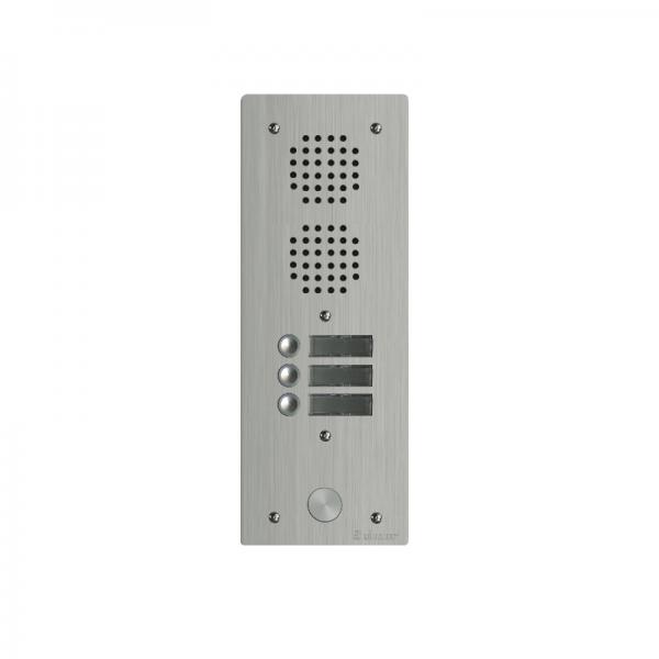 Photo Platine aluminium HAUT-RISQUE audio 3 appels 1 range | Ref : UHR1003
