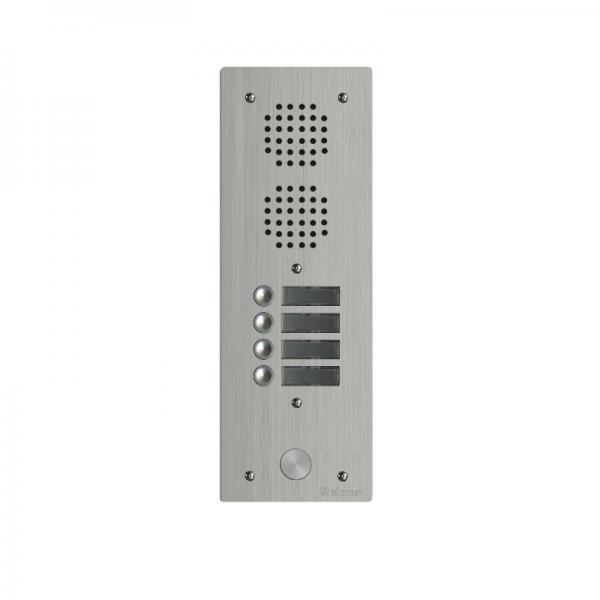 Photo Platine aluminium HAUT-RISQUE audio 4 appels 1 range | Ref : UHR1004