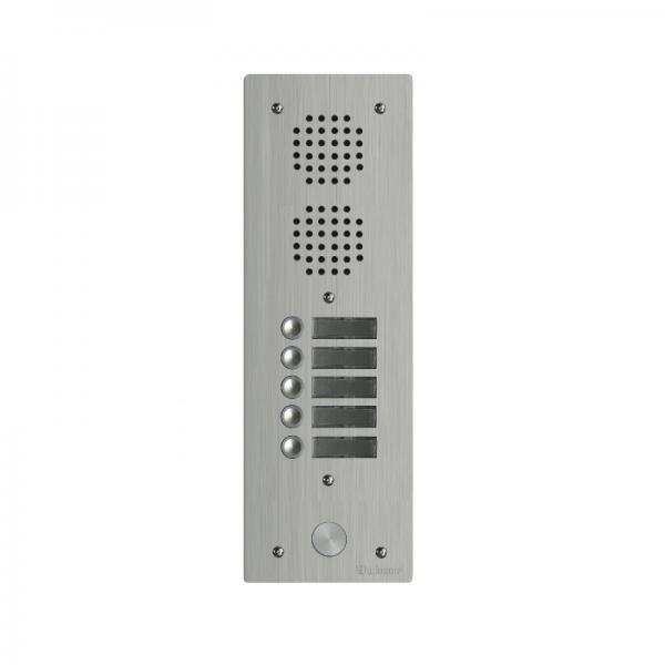 Photo Platine aluminium HAUT-RISQUE audio 5 appels 1 range | Ref : UHR1005
