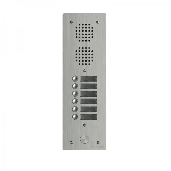 Photo Platine aluminium HAUT-RISQUE audio 6 appels 1 range | Ref : UHR1006