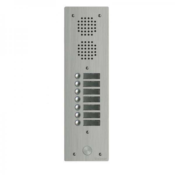 Photo Platine aluminium HAUT-RISQUE audio 8 appels 1 range | Ref : UHR1008