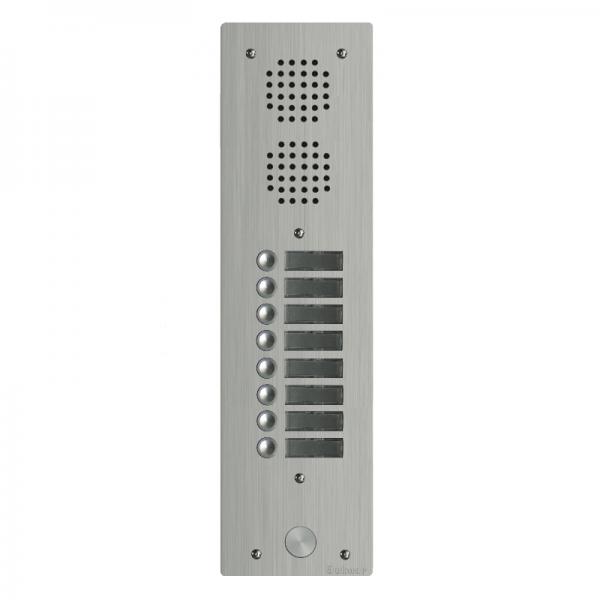 Photo Platine aluminium HAUT-RISQUE audio 9 appels 1 rangée | Ref : UHR1009