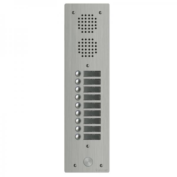 Photo Platine aluminium HAUT-RISQUE audio 10 appels 1 rangée | Ref : UHR1010