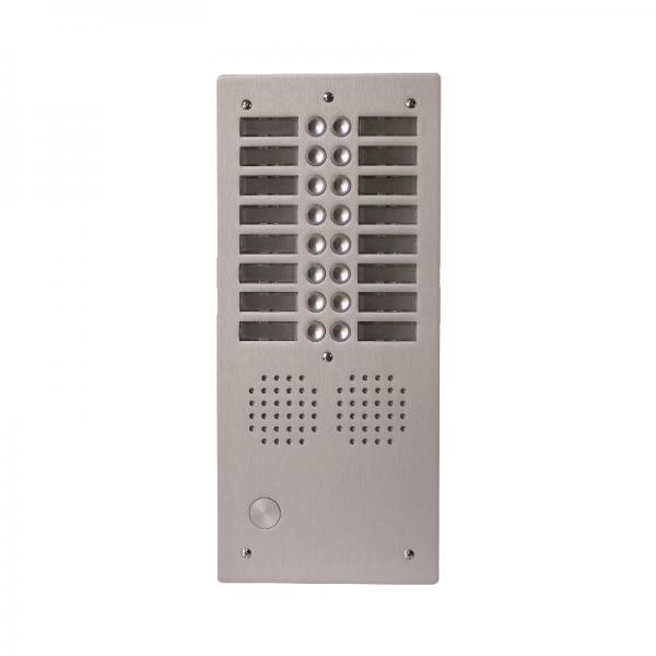 Photo Platine aluminium HAUT-RISQUE audio 16 appels 2 ranges | Ref : UHR2016