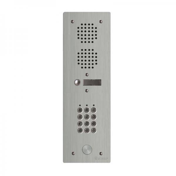Photo Platine aluminium HAUT-RISQUE audio 1 appels 1 range avec clavier | Ref : UHRCL1001    