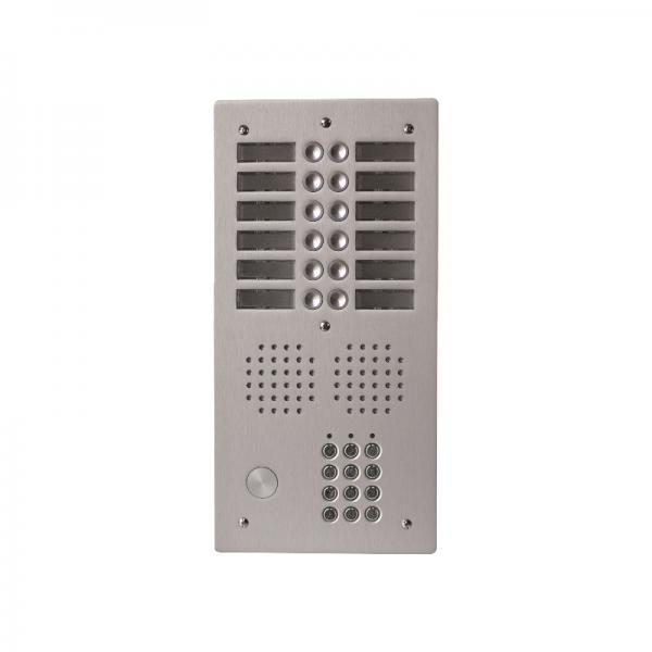 Photo Platine aluminium HAUT-RISQUE audio 12 appels 2 ranges avec clavier | Ref : UHRCL2012    