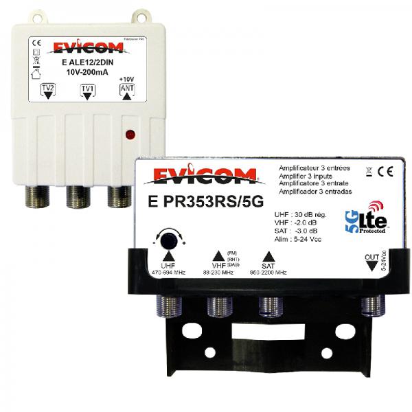 Photo KIT PREAMPLI UHF 30 DB + SAT | Ref : EKEV353RS/5G