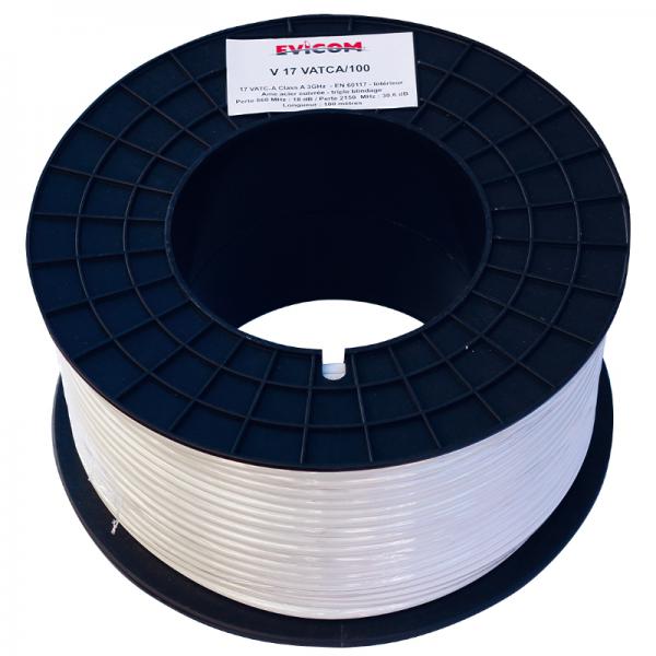Photo CABLE BLANC -17DB 100M (A) | Ref : V17VATCA/100