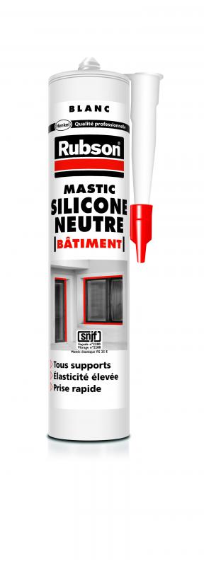 Mastic silicone blanc special sanitaire cartouche 300 ml rubson
