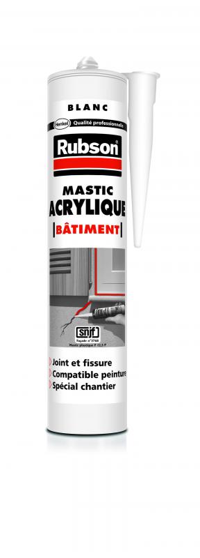 Photo COLLE MASTIC ACRYLIQUE BLANC CART.300ML RUBSON | Ref : 1719593