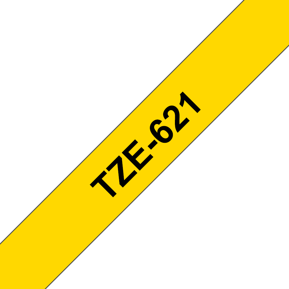 Photo RUBAN TZE NOIR/JAUNE 12MM | Ref : TZE631