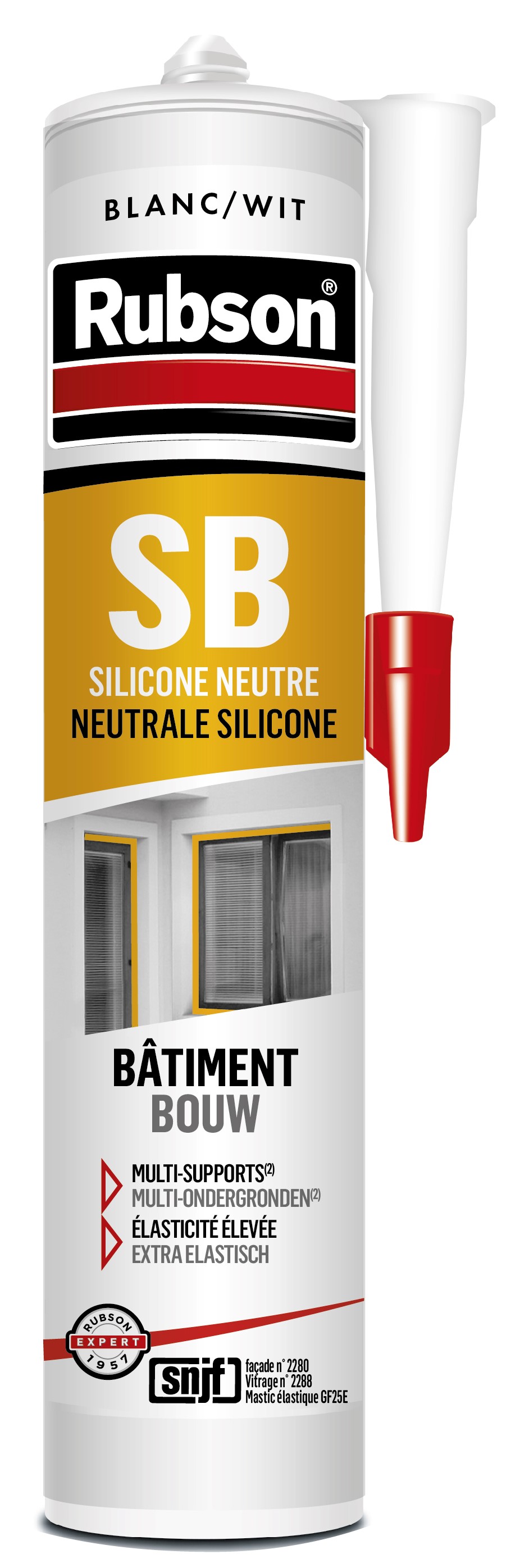 Mastic silicone sanitaire blanc 300 ml - RUBSON - 165170