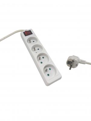 Rallonge multiprise clipsable avec 4 prises 2P+T, 2 ports USB Type