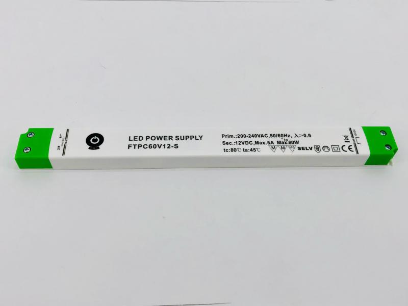 Photo ALIMENTATION 230Vac/12Vdc 60W IP20 NON DIMMABLE SLIM Norme EN61347-2-13 | Ref : LAL60SLIM-IP20-12