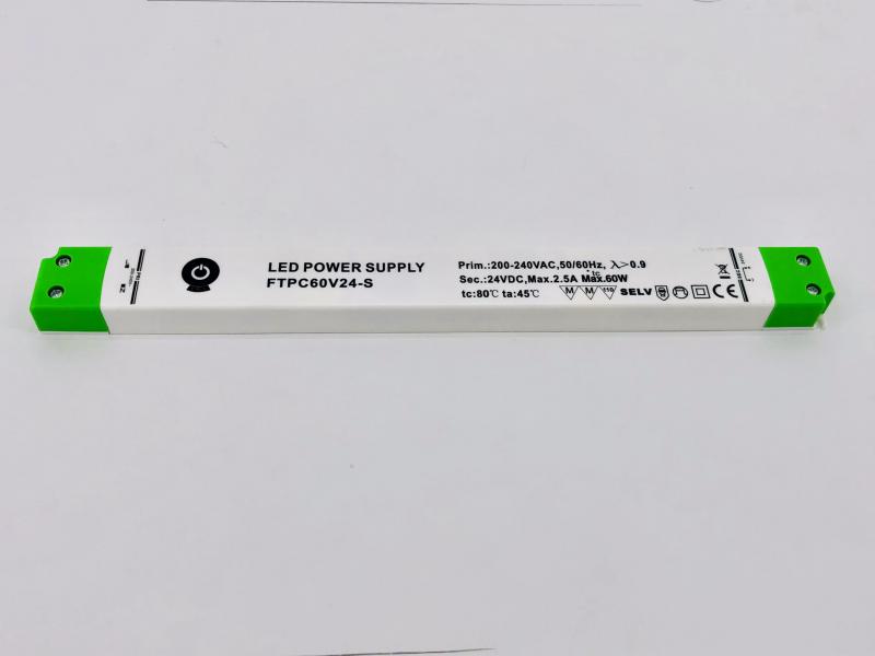 Photo ALIMENTATION 230Vac/24Vdc 60W IP20 NON DIMMABLE SLIM Norme EN61347-2-13 | Ref : LAL60SLIM-IP20-24