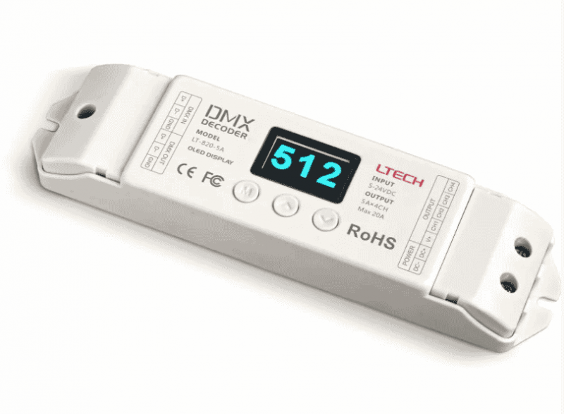 Photo CONTROLEUR DMX 4 VOIES | Ref : LR2369