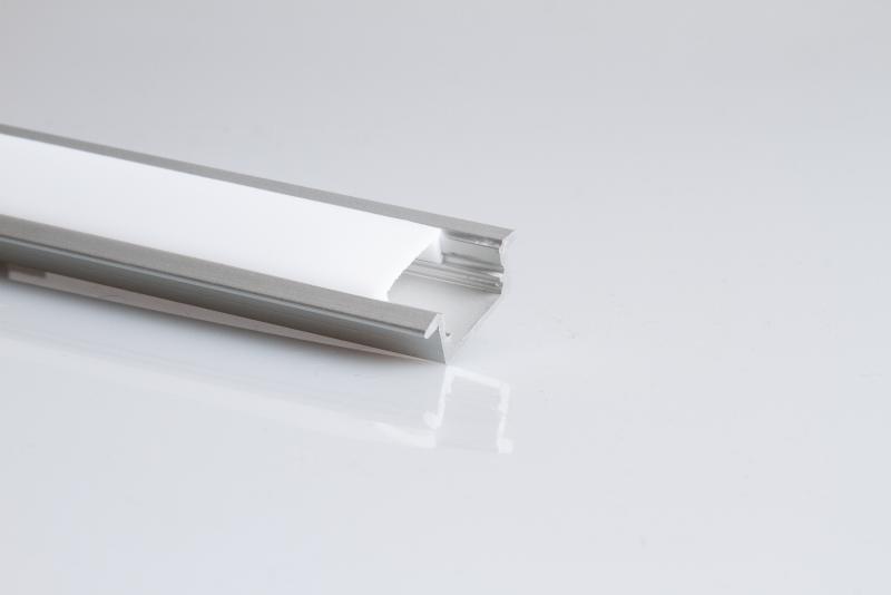 Photo PR1006 PROFIL ALUMINIUM ENCASTRE GRIS 2M | Ref : PR1006