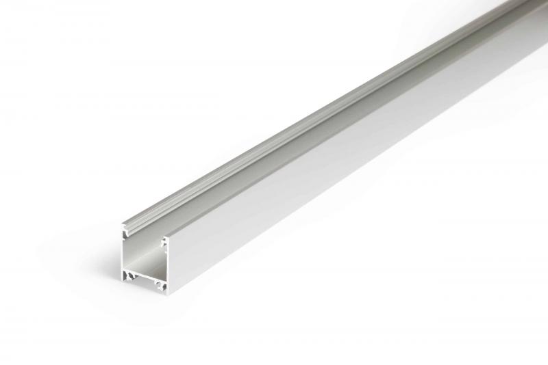 Photo PROFILE 2M ALU A SUSPENDRE P.25.10MM SANS REBORD l.21MM + CAPOT CLIPANT Barre de 2M | Ref : PR2003F-GRIS