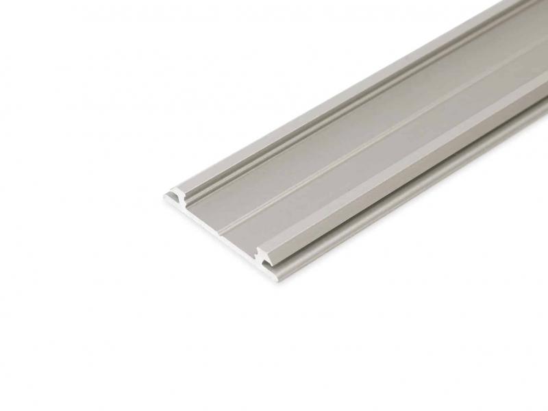 Photo PROFILE ALU CINTRABLE L.2M P.3.30MM SANS REBORD l.12MM ANODISE + CAPOT ARRONDI | Ref : PR2005D-GRIS