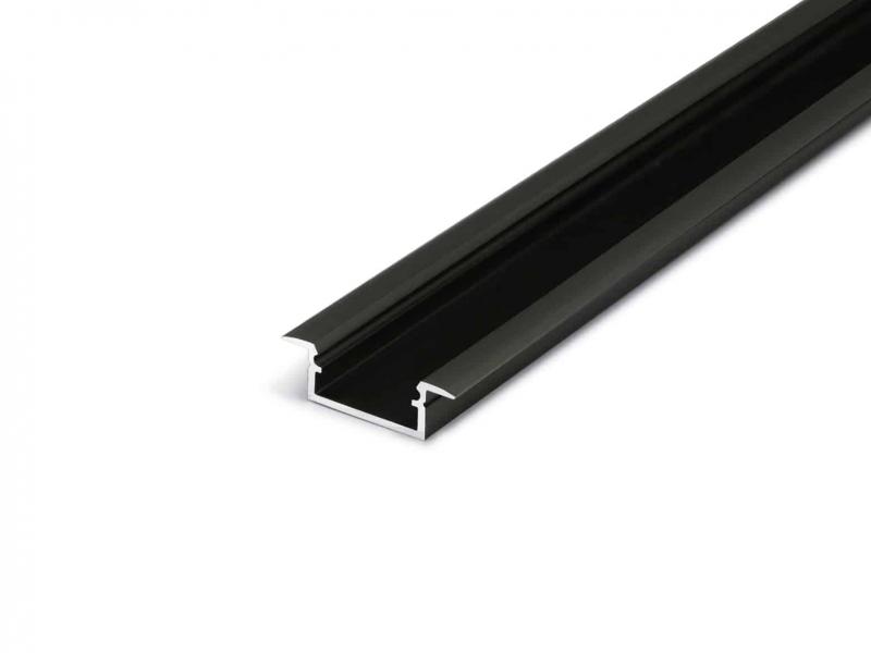 Photo PROFILE NOIR AVEC CAPOT 2M AVEC REBORD LARG.14.4MM | Ref : PR2012J-NOIR